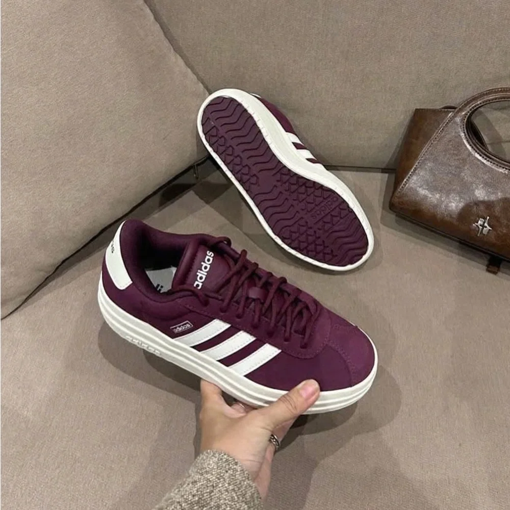 Adidas VL Court Bold Maroon IH0366 Women’s Platform Sneakers - Picture 3 of 7